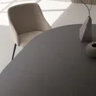 Uitschuifbare tafel tot 180 cm rond gelamineerd Hpl Made in Italy - Bastiano Viadurini