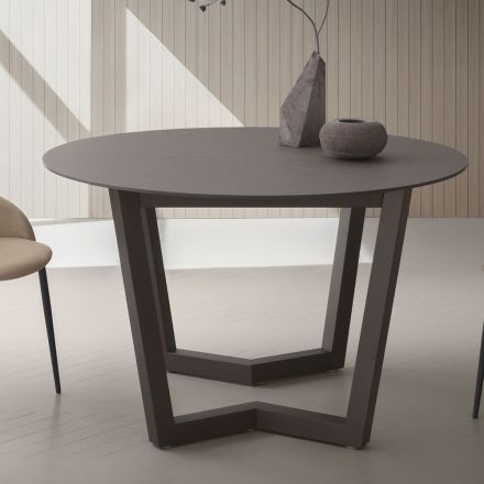 Uitschuifbare tafel tot 180 cm rond Hpl gelamineerd Made in Italy - Bastiano Viadurini