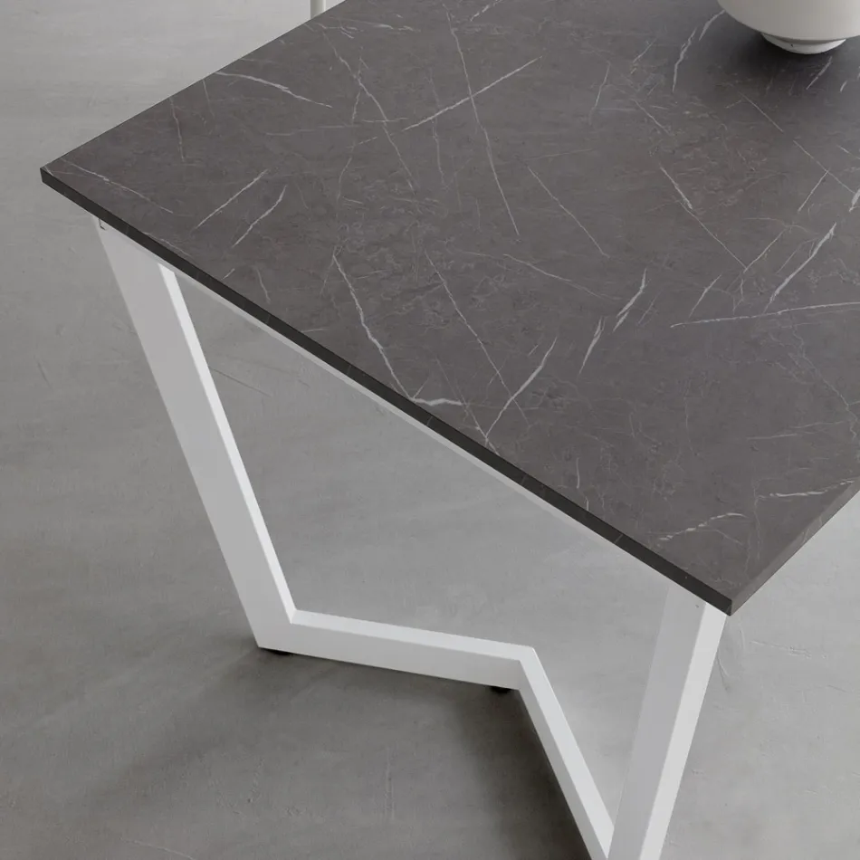 Uitschuifbare tafel tot 238 cm in metaal en Hpl Made in Italy - Pablito Viadurini