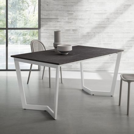 Uitschuifbare tafel tot 238 cm in metaal en Hpl Made in Italy - Pablito Viadurini