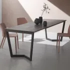 Uitschuifbare tafel tot 238 cm Moka metaal en Hpl Made in Italy - Pablito Viadurini