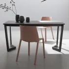 Uitschuifbare tafel tot 238 cm Moka metaal en Hpl Made in Italy - Pablito Viadurini