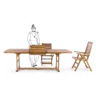 Uitschuifbare houten tuintafel tot 240 cm, van Design - Roxen Viadurini