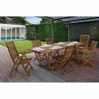 Uitschuifbare houten tuintafel tot 240 cm, van Design - Roxen Viadurini