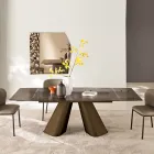 Uitschuifbare tafel tot 240 cm van helder geribbeld glas, gemaakt in Italië - Talete Viadurini