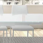 Uitschuifbare tafel tot 278 cm in glas en wit staal Made in Italy - Grotta Viadurini