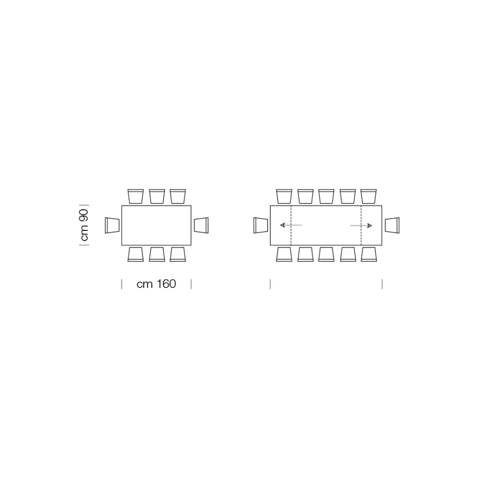 Uitschuifbare tafel tot 278 cm in glas en zwart staal Made in Italy - Grotta Viadurini