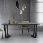 Uitschuifbare tafel tot 300 cm metalen voet Made in Italy - Bastiano Viadurini