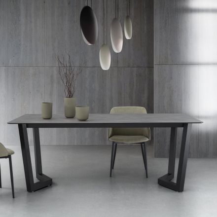 Uitschuifbare tafel tot 300 cm metalen voet Made in Italy - Bastiano Viadurini