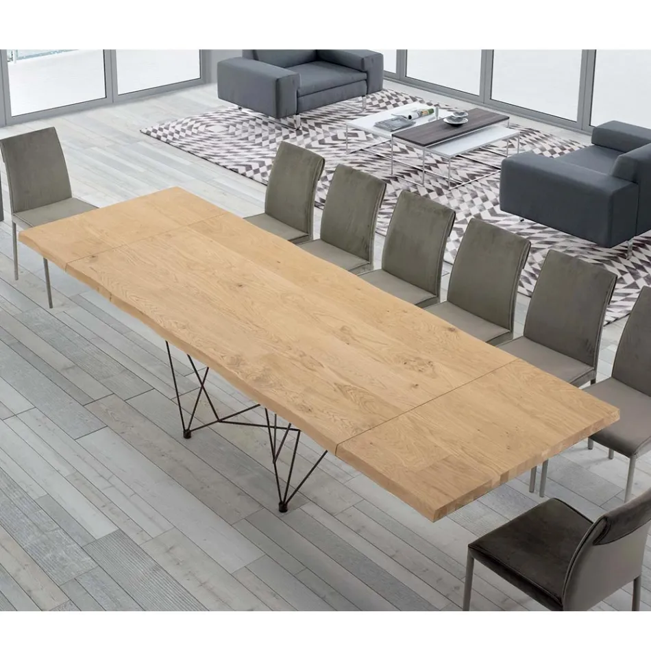Uitschuifbare tafel tot 300 cm van Made in Italy gefineerd hout – Ezzellino Viadurini