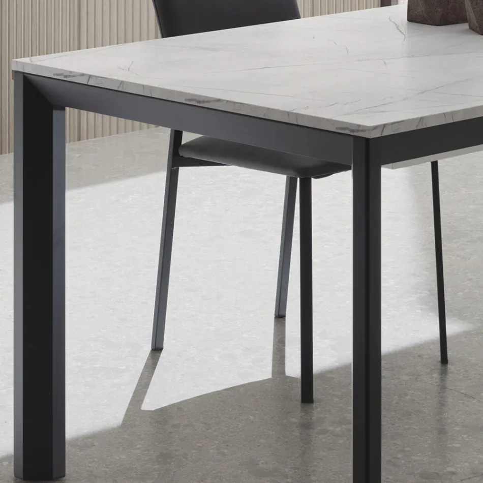 Uitschuifbare tafel tot 334 cm in aluminium en Hpl Made in Italy - Filiberto Viadurini