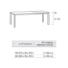Uitschuifbare tafel tot 334 cm in aluminium en Hpl Made in Italy - Filiberto Viadurini