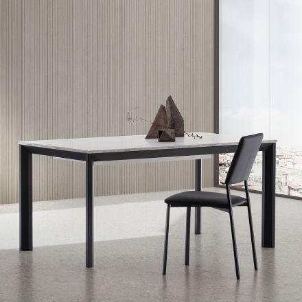 Uitschuifbare tafel tot 334 cm in aluminium en Hpl Made in Italy - Filiberto Viadurini