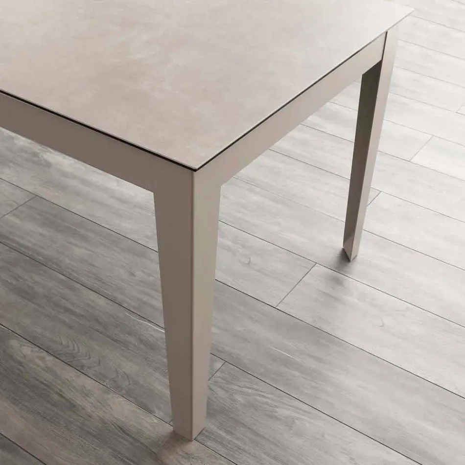 Uitschuifbare tafel tot 380 cm in vitro keramiek en Cagliari-metaal Viadurini