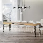 Uitschuifbare tafel tot 4 m in melaminehout en ijzer Made in Italy - Marella Viadurini