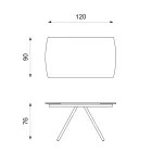 Uitschuifbare tafel tot 180 cm in keramiek op glas en metaal - Lozzolo Viadurini