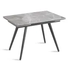 Uitschuifbare tafel tot 180 cm in marmerlook steen en metaal - Numa Viadurini