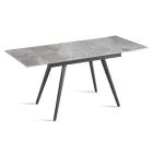 Uitschuifbare tafel tot 180 cm in marmerlook steen en metaal - Numa Viadurini