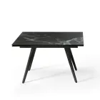Uitschuifbare tafel tot 180 cm in marmerlook steen en metaal - Numa Viadurini