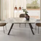 Uitschuifbare tafel tot 180 cm van gesinterd steen met marmerlook - Talia Viadurini