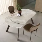 Uitschuifbare tafel tot 180 cm van gesinterd steen met marmerlook - Talia Viadurini
