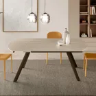 Uitschuifbare tafel tot 180 cm van gesinterd steen met marmerlook - Talia Viadurini