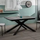 Uitschuifbare tafel tot 190 cm in metaal en melamine blad - Lavendel Viadurini