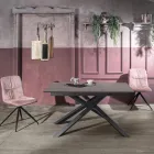 Uitschuifbare tafel tot 190 cm in metaal en melamine blad - Lavendel Viadurini