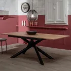 Uitschuifbare tafel tot 190 cm in metaal en melamine blad - Lavendel Viadurini
