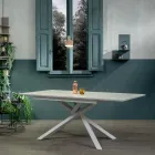 Uitschuifbare tafel tot 190 cm in metaal en melamine blad - Lavendel Viadurini