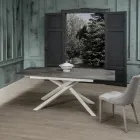 Uitschuifbare tafel tot 190 cm in metaal en melamine blad - Lavendel Viadurini