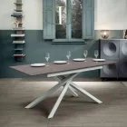 Uitschuifbare tafel tot 190 cm in metaal en melamine blad - Lavendel Viadurini