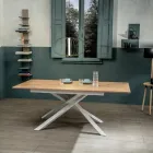 Uitschuifbare tafel tot 190 cm in metaal en melamine blad - Lavendel Viadurini