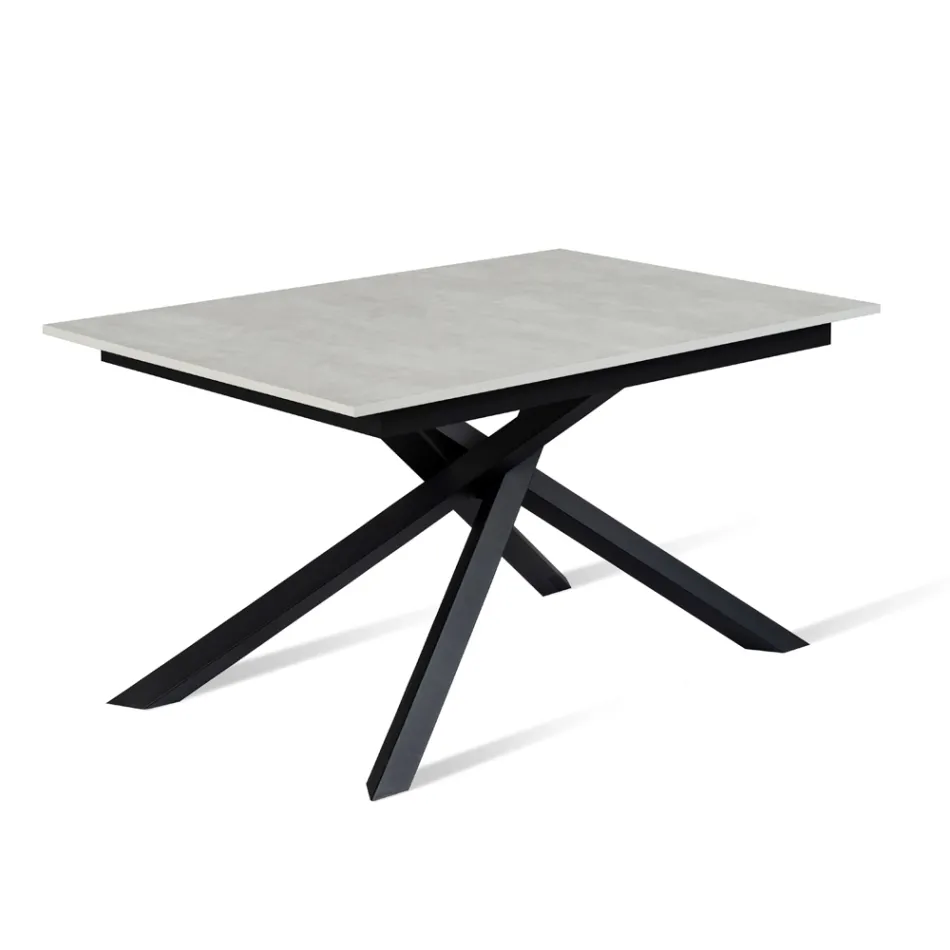 Uitschuifbare tafel tot 190 cm in metaal en melamine blad - Lavendel Viadurini