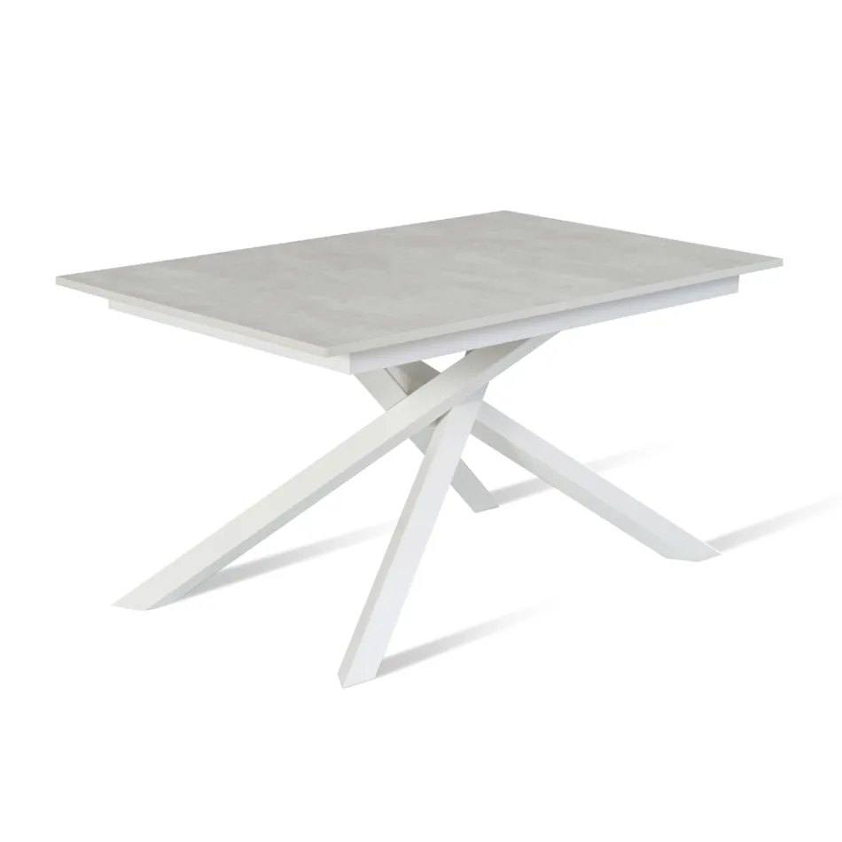 Uitschuifbare tafel tot 190 cm in metaal en melamine blad - Lavendel Viadurini