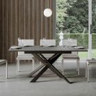 Uitschuifbare tafel tot 2 meter in hout en ijzer Made in Italy - Gattix Viadurini
