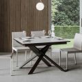 Uitschuifbare tafel tot 2 meter in hout en ijzer Made in Italy - Gattix