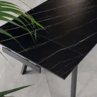 Uitschuifbare tafel tot 200 cm in gesinterde steen met marmereffect - ananas Viadurini