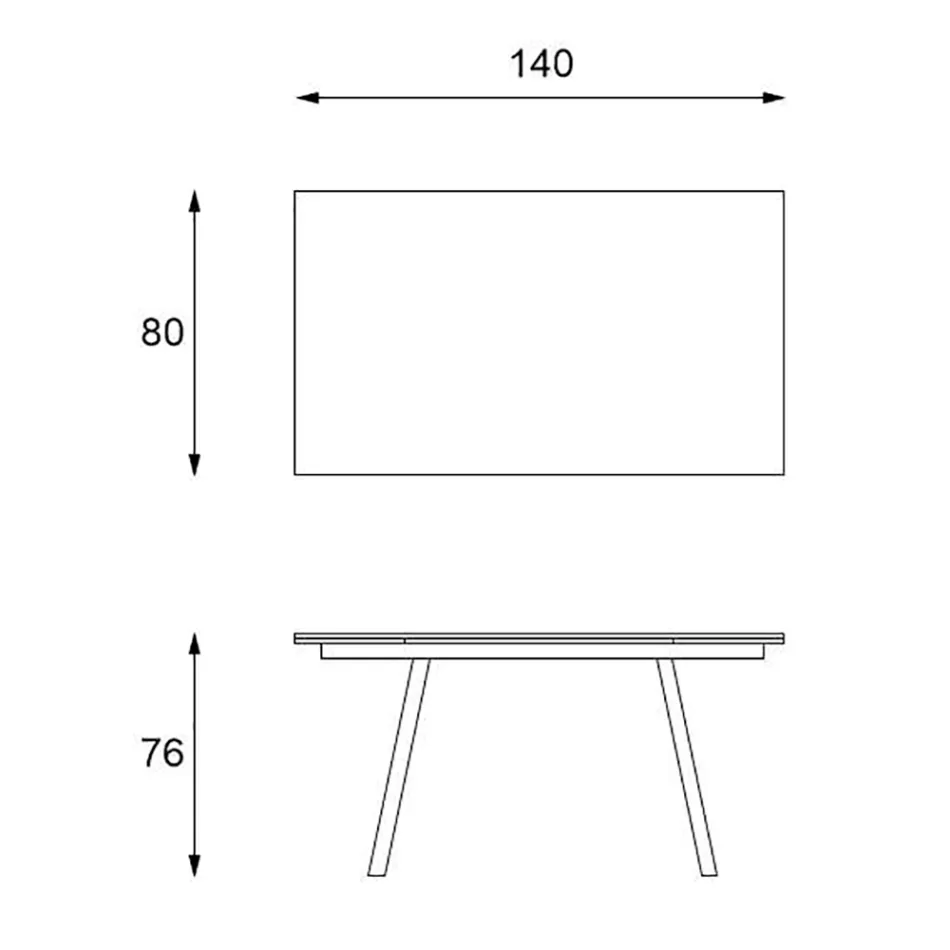 Uitschuifbare tafel tot 200 cm in gesinterde steen met marmereffect - ananas Viadurini