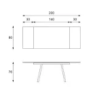 Uitschuifbare tafel tot 200 cm in gesinterde steen met marmereffect - ananas Viadurini