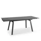 Uitschuifbare tafel tot 200 cm in gesinterde steen met marmereffect - ananas Viadurini