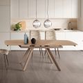 Uitschuifbare tafel tot 210 cm in glas en gelakt metaal - Naxos