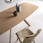 Uitschuifbare tafel tot 210 cm in glas en gelakt metaal - Naxos Viadurini
