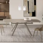 Uitschuifbare tafel tot 210 cm in glas en gelakt metaal - Naxos Viadurini