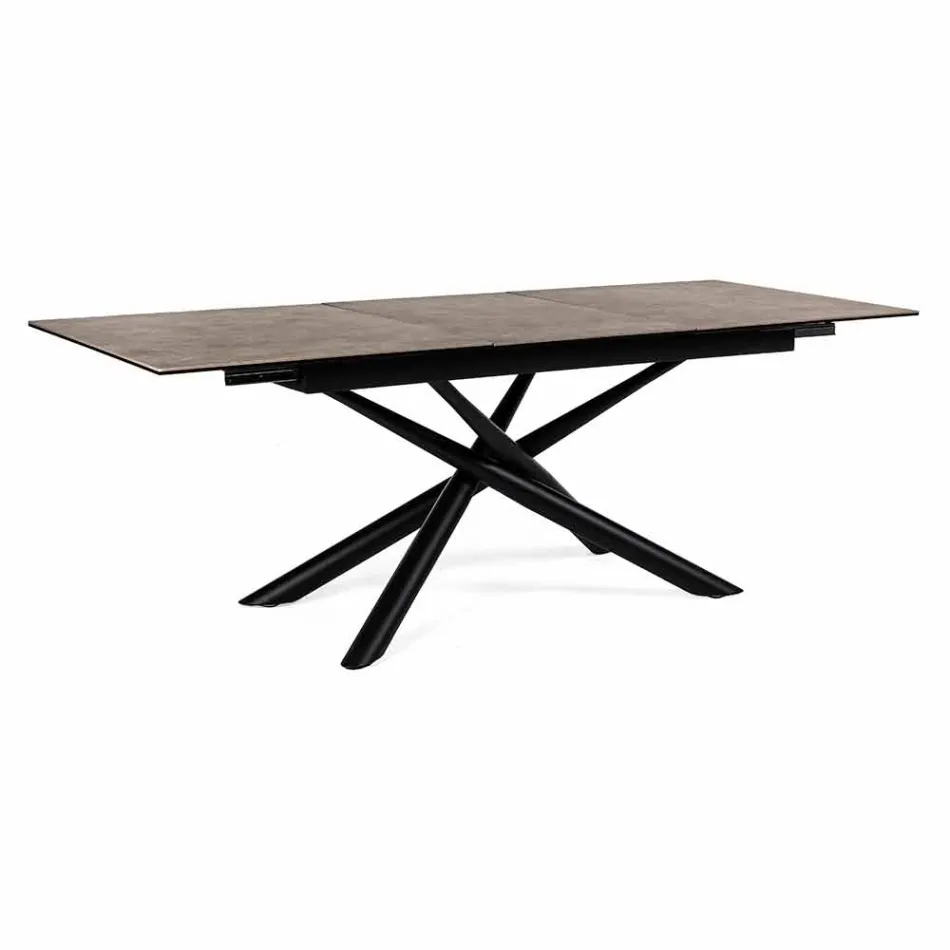 Uitschuifbare tafel tot 220 cm in keramiek en staal Homemotion - Brianza Viadurini