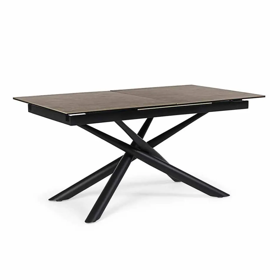 Uitschuifbare tafel tot 220 cm in keramiek en staal Homemotion - Brianza Viadurini