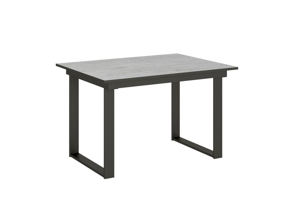 Uitschuifbare tafel tot 220 cm in hout en ijzer Made in Italy - Nuvola Viadurini
