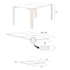 Uitschuifbare tafel tot 222 cm in Hpl houteffect Made in Italy - Vulcano Viadurini