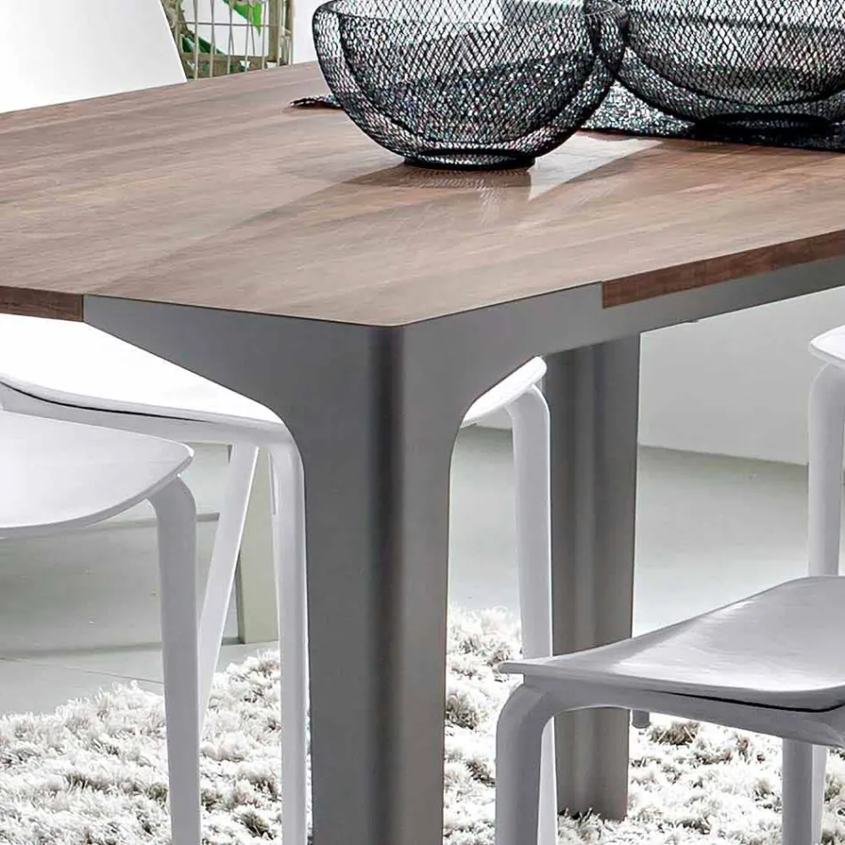 Uitschuifbare tafel tot 222 cm in Hpl houteffect Made in Italy - Vulcano Viadurini