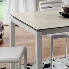 Uitschuifbare tafel tot 238 cm in Laminam en metaal Made in Italy - Remigio Viadurini